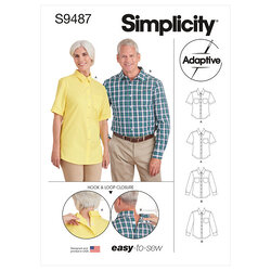 Unisex skjorter. Simplicity 9487. 