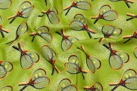 Kiwifarvet patchworkbomuld med tennisketchere