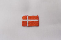 Dansk flag strygemærke, 3 x 2 cm