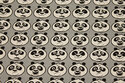 Grå bomuld med panda-hoveder