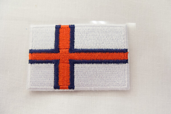 Færøsk flag strygemærke 6 x 4 cm