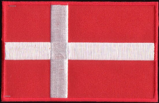 Dansk flag strygemærke 8,5 x 6 cm