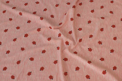 Meléret rosa jersey med ca. 15 mm mariehøns