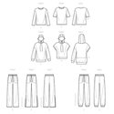 Unisex oversize hoodies, bukser og t-shirts