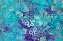 Patchwork bomuld i batik i lys turkis og blå