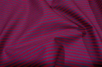 Rød-blå patchwork bomuld med smalle striber