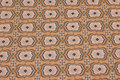 Sandfarvet patchwork bomuld med lyseblåt mønster