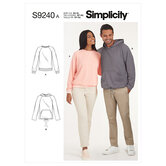 Unisex raglan pullover bluser og skjorter. Simplicity 9240. 