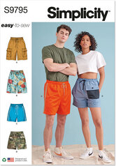 Unisex shorts. Simplicity 9795. 
