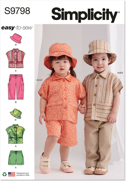 Toddlers top, bukser, shorts og hue i tre størrelser