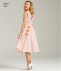 Retro 1950 kjole, slå-om, 2 længder
