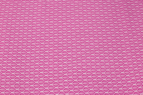 Pink bomuld med ca. 2 cm hvidt mønster