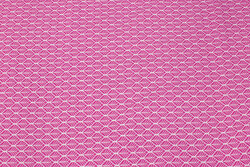 Pink bomuld med ca. 2 cm hvidt mønster