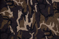 Camouflage-quilt i brun-grønlige nuancer med vat-bagside