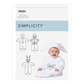 Baby jumpsuit og hat. Simplicity 9053. 