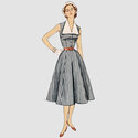 Vintage kjole med aftagelig krave