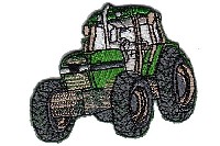 Strygemærke med traktor, grøn