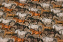 Bomuld med ca. 10 cm store heste