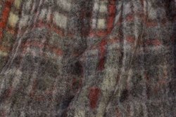 Filtet uld med diskret tern i lysegrå-rust