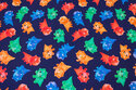 Marineblå bomuldsjersey med ca. 6 cm dinosaurer