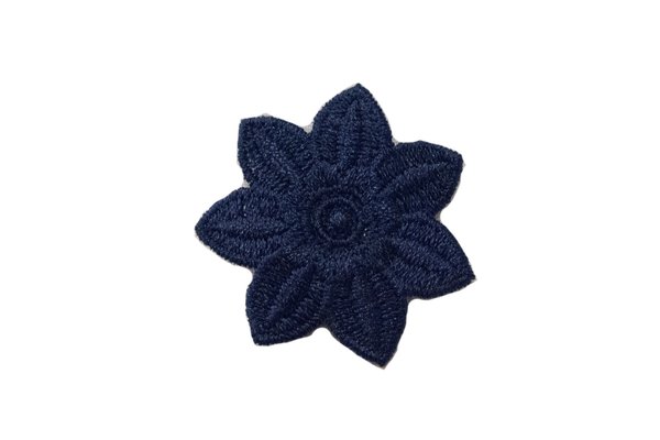 Strygemotiv, mørk marine blomst ca. 4 cm