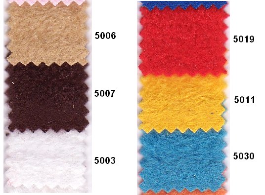 Antipiling fleece i mange farver fx brune, rød, gul, turkis