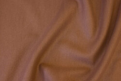 Nougatfarvet frakkestof i polyester med uld-look