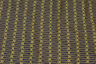 Koksgrå patchworkbomuld med gult 3,5 cm mønster