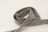 Jersey kantebånd meleret grå 2 cm bred