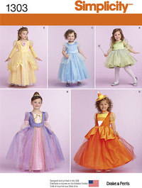 Kjoler, prinsessekjole til småbørn. Simplicity 1303. 