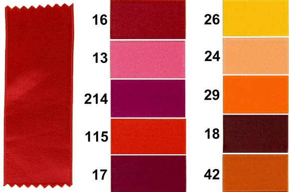 Satinbånd, rød-orange, 3 mm bredde