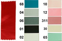 Satinbånd, turkis-grå-sort-lyserød, 16 mm bredde