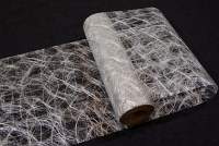 Sølvfarvet festremse løberstof i hårlignende polyesternet
