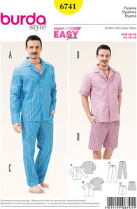 Herre pyjamas, klassisk stil. Burda 6741. 