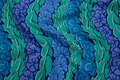 Jade, turkis lilla patchwork-bomuld med ranker