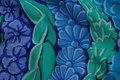 Jade, turkis lilla patchwork-bomuld med ranker