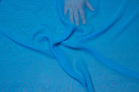 Turkisblå chiffon, let transparent