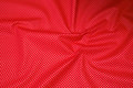 Kraftig rød deko-bomuld med lille guldprik