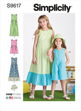 Børn og piger jumpsuit, romper og kjole. Simplicity 9617. 