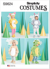 Børn dyre-kostumer. Simplicity 9624. 