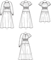 Kjole med ærme- og længdevariationer