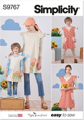 Børne- og slå-om-forklæde og tørklæde by Ruby Jeans Closet. Simplicity 9767. 