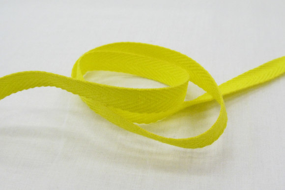 Sildebensvævet bomuldsbånd gul 1cm
