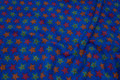 Coboltblå fleece med stjerner på ca. 3 cm