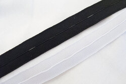Hul elastik sort og hvid 2cm