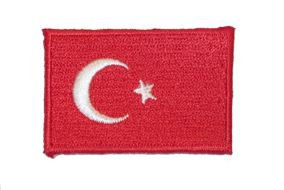 Tyrkisk flag strygemærke 5 x 3 cm