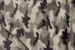 Superblød microfleece med camouflagemønster i grå og sorte nuancer